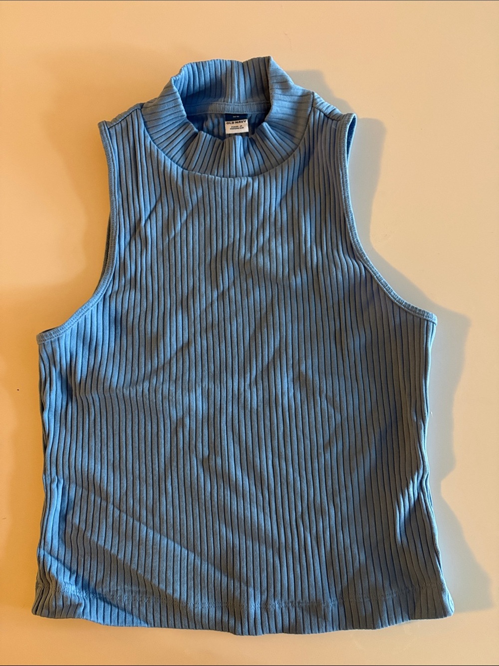 Old Navy Blue Ribbed Mock Neck Tank